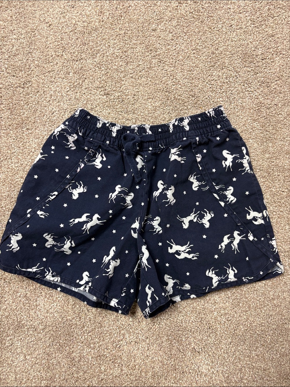 GAP Kids (Size 8/Medium) Kids Navy Horse Print Elastic-Waist Shorts
